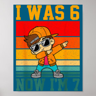 Affiche Enfant Dabbing 7e Anniversaire 6 7