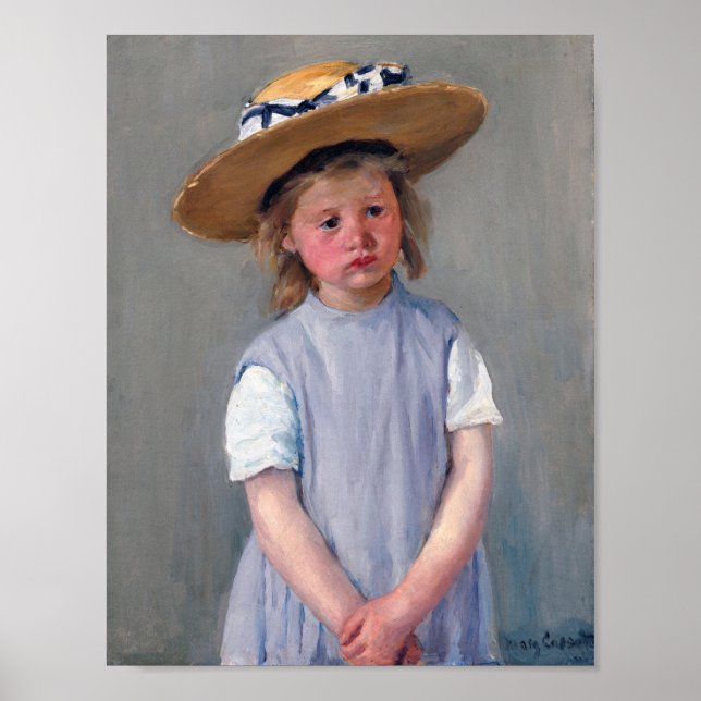 Affiche Enfant dans un Casquette de paille, Mary Cassatt (Devant)