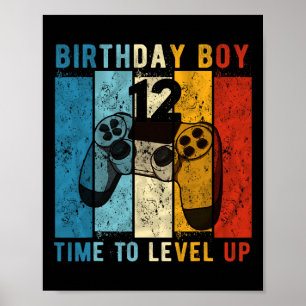 Affiche Enfant De 12 Ans Garçon 12 Temps De Niveau Jusqu'A