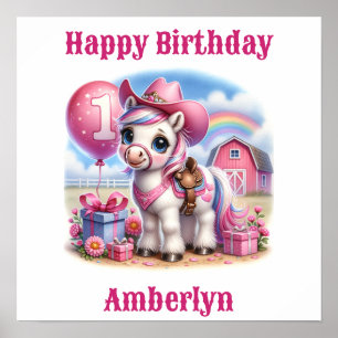 Affiche Enfant de 1 an de Pony Cowgirl