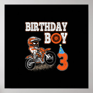 Affiche Enfant de 3 ans - Enfant d'anniversaire - Vélo de