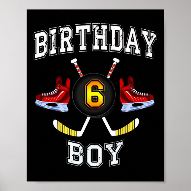 Affiche Enfant de 6e anniversaire - Ice Hockey 6 ans (Devant)