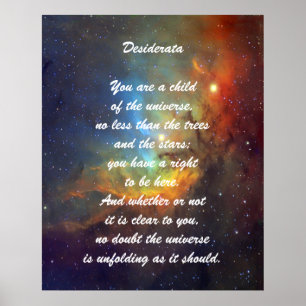 Affiche Enfant de Desiderata de l'univers