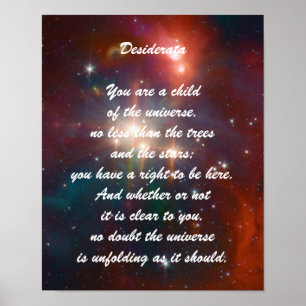Affiche Enfant de desiderata d'univers