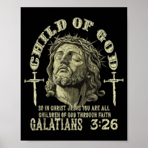 Affiche Enfant de Dieu Galates 3_26 Verset Biblique Chréti