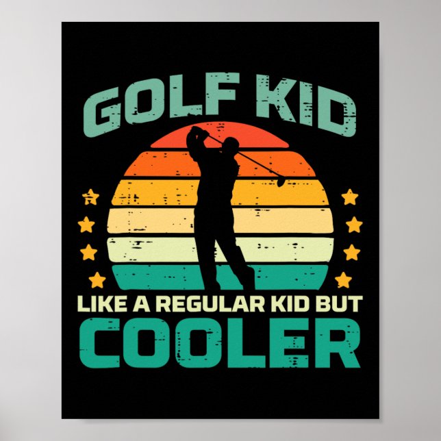 Affiche Enfant de golf comme refroidisseur régulier golfeu (Devant)