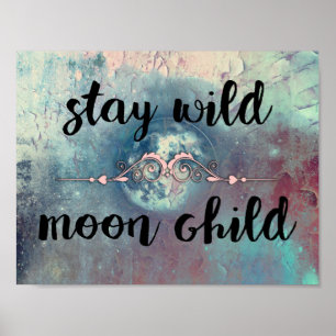 Affiche Enfant de la Lune vierge et Turquoise