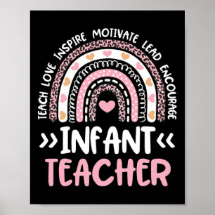 Affiche Enfant enseignant mignon teint teint arc-en-ciel g