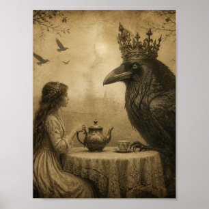 Affiche Enfant fantastique et thé royal des corbeaux