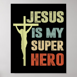 Affiche Enfant Jésus Est Mon Superhéros Chrétien Dieu Fils
