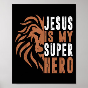 Affiche Enfant Jésus Est Mon Superhéros Chrétien Dieu Fils