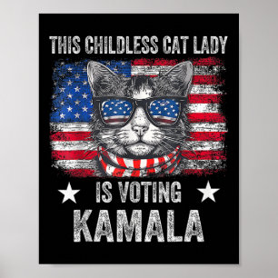 Affiche Enfant Lady Chat Vote Kamala Harris 2024 Us