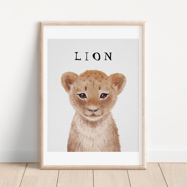 Affiche Enfant Lionceau Mignon Personnalisable  (Créateur téléchargé)