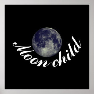 Affiche Enfant Lune, Pleine lune