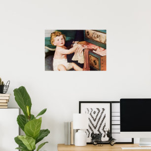 Affiche Enfant Mignon de l'Âge de Toddler Jouant avec une