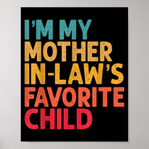 Affiche Enfant préféré de la belle-mère Humour Parent Rétr