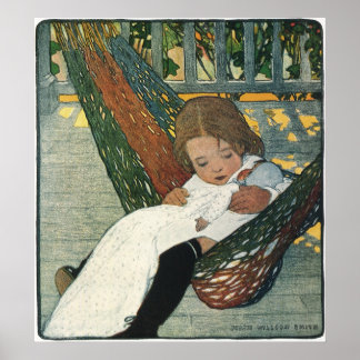 Affiche Enfant vintage avec poupée par Jessie Willcox Smit
