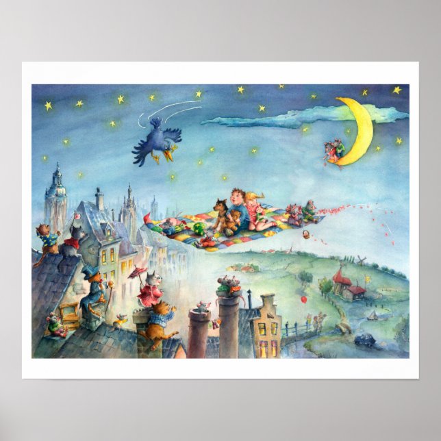 Affiche enfantine tapis volant (Devant)