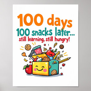 Affiche Enfants 100 Jours 100 Snacks Plus Tard 100E Jour D