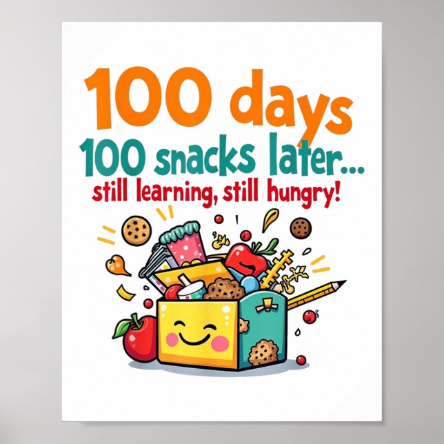 Affiche Enfants 100 Jours 100 Snacks Plus Tard 100E Jour D (Devant)