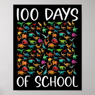 Affiche Enfants 100 Jours De Dinosaure Scolaire