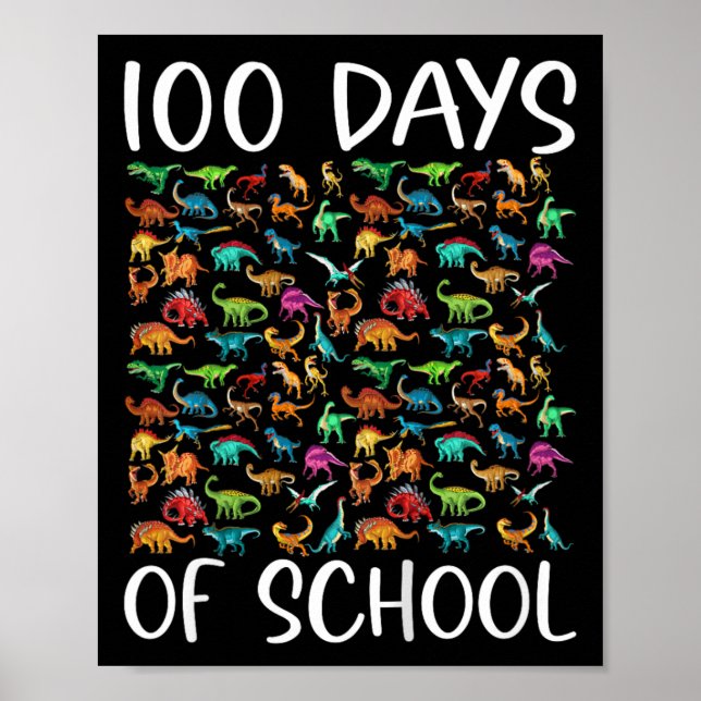 Affiche Enfants 100 Jours De Dinosaure Scolaire (Devant)