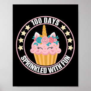 Affiche Enfants 100 Jours Saupoudrés De Fun Cupcake Chemis
