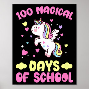 Affiche Enfants 100e Jour De L'École Filles 100 Jours Magi
