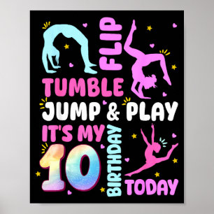 Affiche Enfants 10 ans anniversaire Gymnaste 10e Gymnastiq