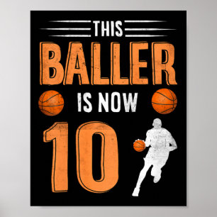 Affiche Enfants 10e anniversaire Bysketbyll Joueur Ce Byll