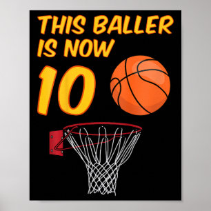 Affiche Enfants 10e anniversaire Sketll Hoop 10 ans Garçon