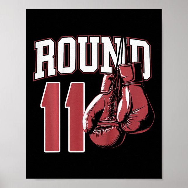 Affiche Enfants 11 ans Boxer Anniversaire Party 11e annive (Devant)