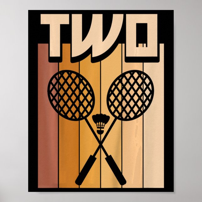 Affiche Enfants 2 ans Dminton Anniversaire Garçon 2e Anniv (Devant)