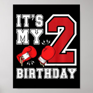 Affiche Enfants 2e anniversaire Boy Boy 2 ans Boxer Annive