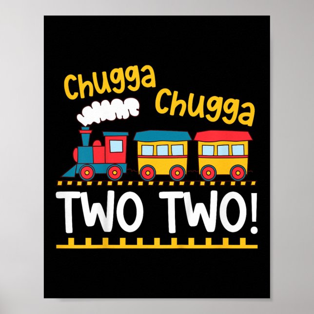 Affiche Enfants 2e anniversaire Boy Train Chugga Chugga De (Devant)
