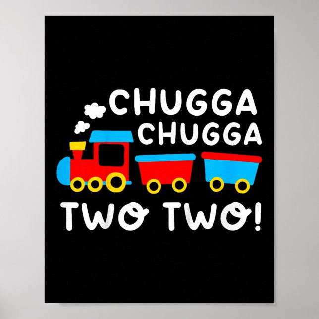Affiche Enfants 2e anniversaire Boy Train Chugga Chugga De (Devant)