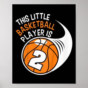 Affiche Enfants 2e anniversaire Garçons Basketball Sport 2