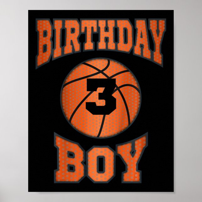 Affiche Enfants 3e 3e 3 Trois ans Joyeux anniversaire garç (Devant)