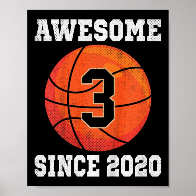 Affiche Enfants 3e anniversaire de basket-ball Lover 3 ans (Devant)