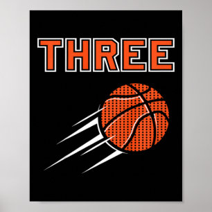Affiche Enfants 3e anniversaire de la partie de basket Jer