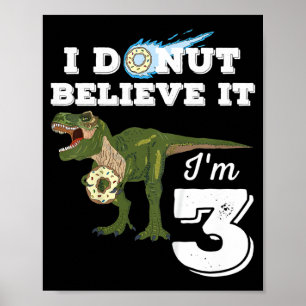 Affiche Enfants 3e anniversaire dinosaure donut croyez 3 a