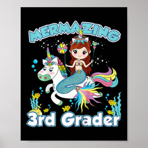 Affiche Enfants 3e Classe Sirène équitation Unicorn Ck À L