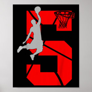 Affiche Enfants 5 ans 5e Bysketbyll Anniversaire