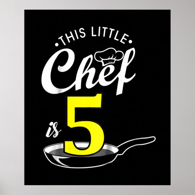 Affiche Enfants 5e anniversaire cadeau | Cuisiner 5 ans (Devant)