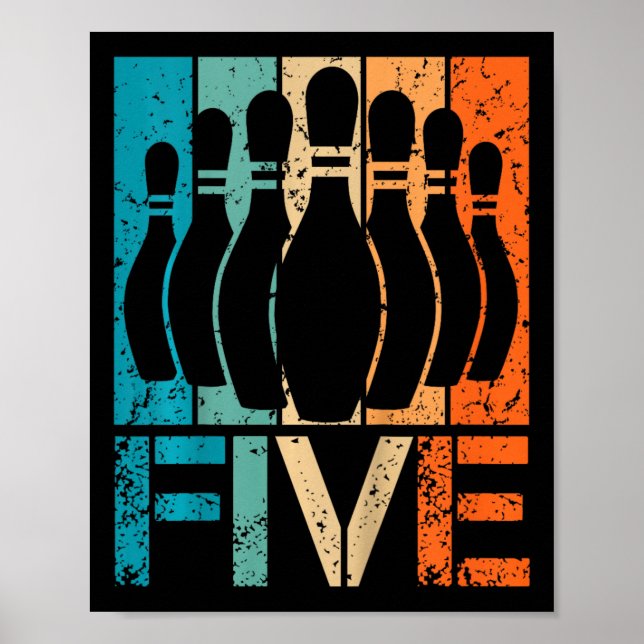 Affiche Enfants 5e Bowling Anniversaire 5 ans Anniversaire (Devant)
