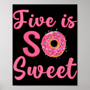 Affiche Enfants 5e Donut Anniversaire fête 5 ans Sweet