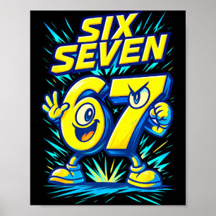 Affiche Enfants 67 Six Sept Brainrot Italien 6 7 Mème Drôl