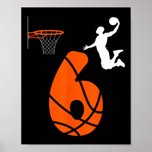 Affiche Enfants 6 ans Slam Dunk Son 6ème anniversaire Bysk