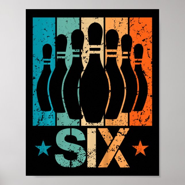 Affiche Enfants 6e Bowling Anniversaire 6 ans Anniversaire (Devant)