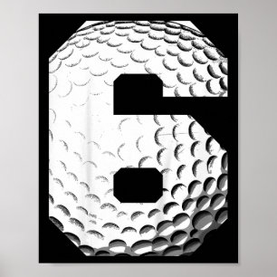 Affiche Enfants 6ème Anniversaire Garçon Joueur de Golf 6